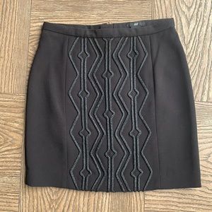 NWOT Black Metallic Design Mini Skirt